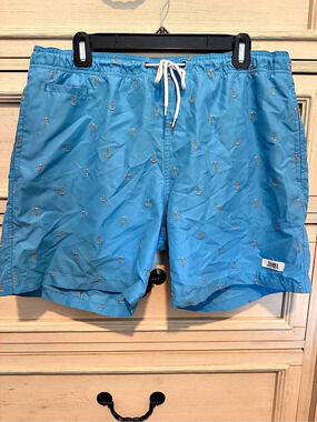 Men’s. Trunks Surf & Swim Co. Anchor Print Swim Trunks Size Large Like New